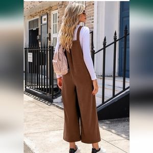 Wide Leg Corduroy Overalls